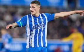 Rafa Marín, durante un partido con el Alavés.