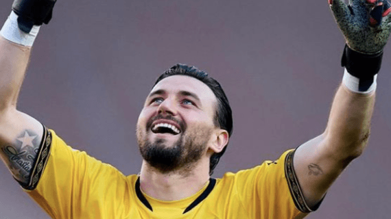 Stole Dimitrievski en un partido con el Rayo.