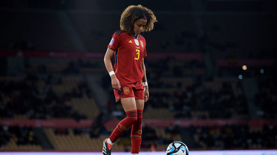 Vicky López durante un partido.