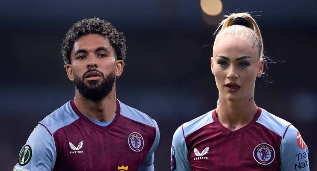 Douglas Luiz y Alisha Lehmann, ambos jugadores del Aston Villa.
