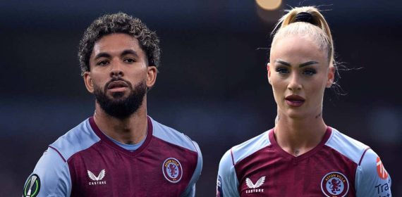 Douglas Luiz y Alisha Lehmann, ambos jugadores del Aston Villa.
