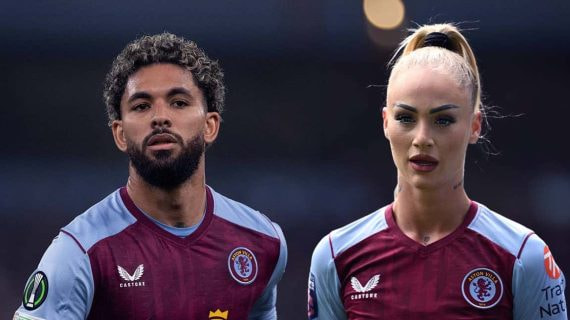 Douglas Luiz y Alisha Lehmann, ambos jugadores del Aston Villa.
