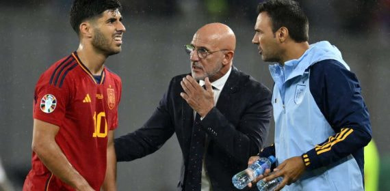 Asensio y De la Fuente, juntos, en uno de las últimas apariciones del balear en la Selección.