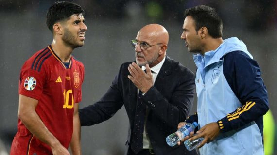 Asensio y De la Fuente, juntos, en uno de las últimas apariciones del balear en la Selección.
