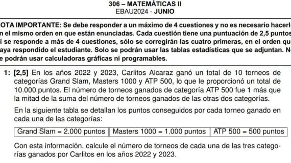 El examen de matemáticas de la EBAU en Murcia