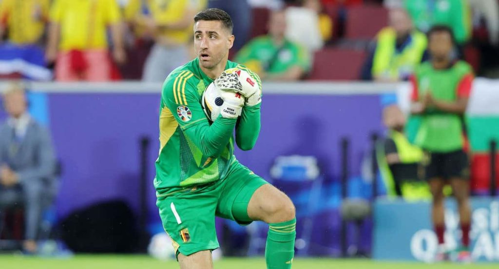 Koen Casteels, en un partido de la Eurocopa.