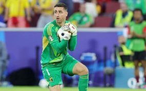 Koen Casteels, en un partido de la Eurocopa.
