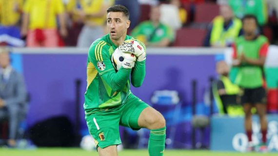 Koen Casteels, en un partido de la Eurocopa.