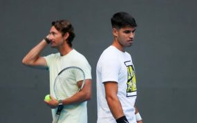 Juan Carlos Ferrero y Carlos Alcaraz, en una imagen de archivo.