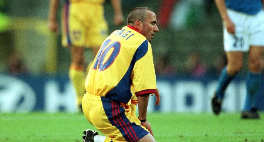 Hagi con la selección rumana.
