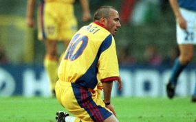 Hagi con la selección rumana.