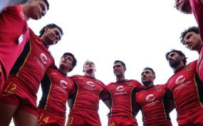 Leones 7s antes de salir a jugar.