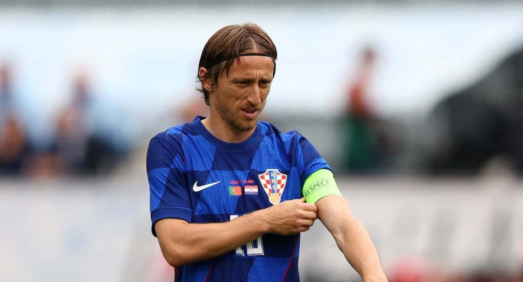 Luka Modric con el brazalete de capitán de Croacia.