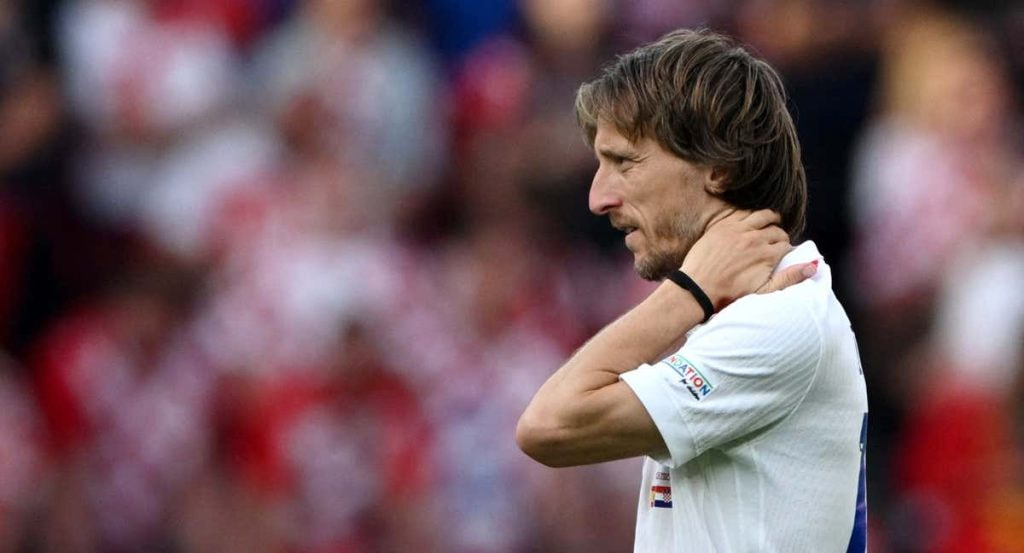 Luka Modric durante el partido contra España.