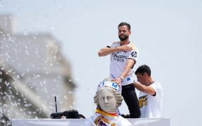 Nacho, en la celebración de LaLiga en Cibeles.