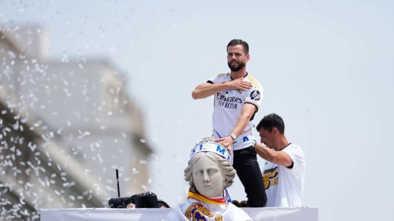Nacho, en la celebración de LaLiga en Cibeles.