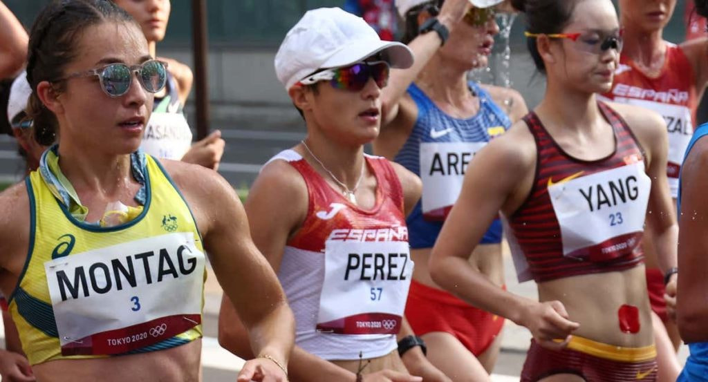 María Pérez y Yang Jiayu en los Juegos Olímpicos de Tokyo.