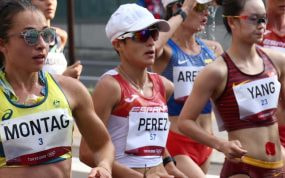 María Pérez y Yang Jiayu en los Juegos Olímpicos de Tokyo.