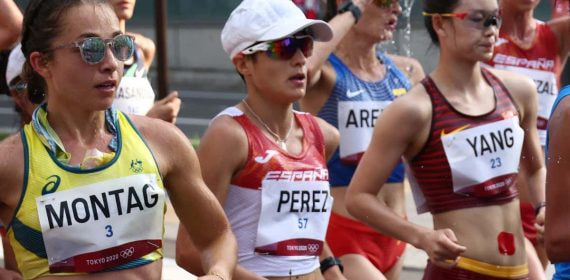 María Pérez y Yang Jiayu en los Juegos Olímpicos de Tokyo.
