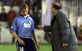 Vicente del Bosque, junto a Guti.