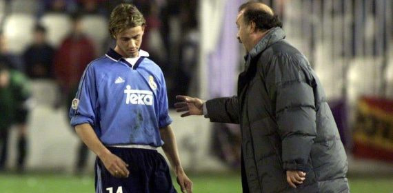 Vicente del Bosque, junto a Guti.