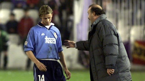 Vicente del Bosque, junto a Guti.