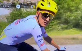 Momento en el que Marc Soler se encara con el cámara.