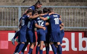La plantilla del Badalona Futur en Vic durante un partido de esta temporada