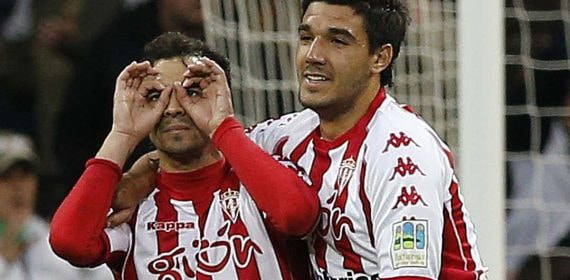 De las Cuevas, en un partido con el Sporting.