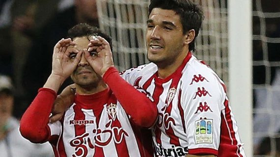 De las Cuevas, en un partido con el Sporting.