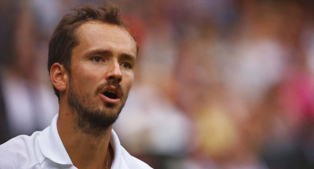 Daniil Medvedev, durante la semifinal de Wimbledon ante Carlos Alcaraz.