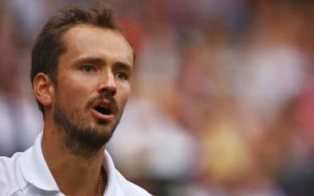 Daniil Medvedev, durante la semifinal de Wimbledon ante Carlos Alcaraz.