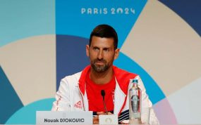 Novak Djokovic, durante una rueda de prensa previa a los JJOO de París.