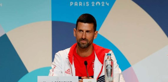 Novak Djokovic, durante una rueda de prensa previa a los JJOO de París.