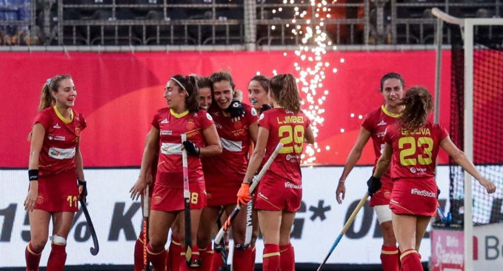 Un partido de hockey sobre hierba.