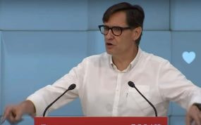 Salvador Illa, en su intervención este domingo en el Consejo Nacional del PSC.