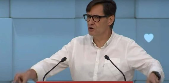 Salvador Illa, en su intervención este domingo en el Consejo Nacional del PSC.