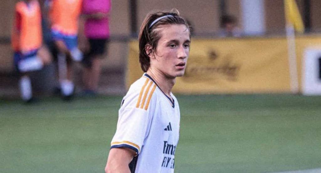 Joan Martínez durante un partido con el Juvenil A del Real Madrid.