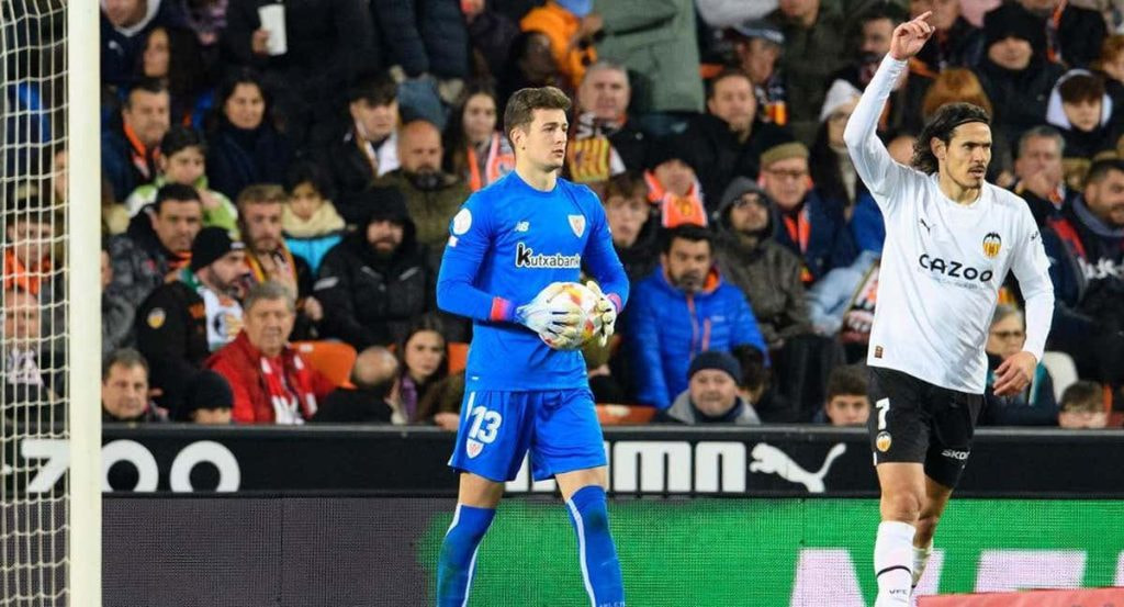 Julen Agirrezabala, durante un partido del Athletic Club.