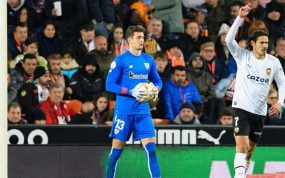 Julen Agirrezabala, durante un partido del Athletic Club.