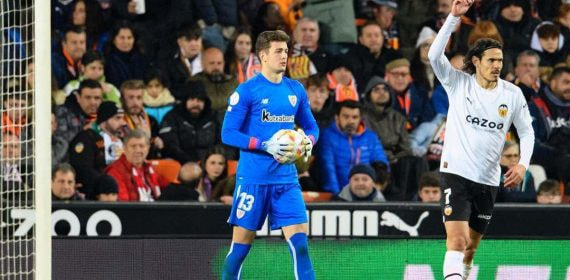 Julen Agirrezabala, durante un partido del Athletic Club.