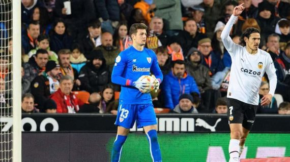 Julen Agirrezabala, durante un partido del Athletic Club.