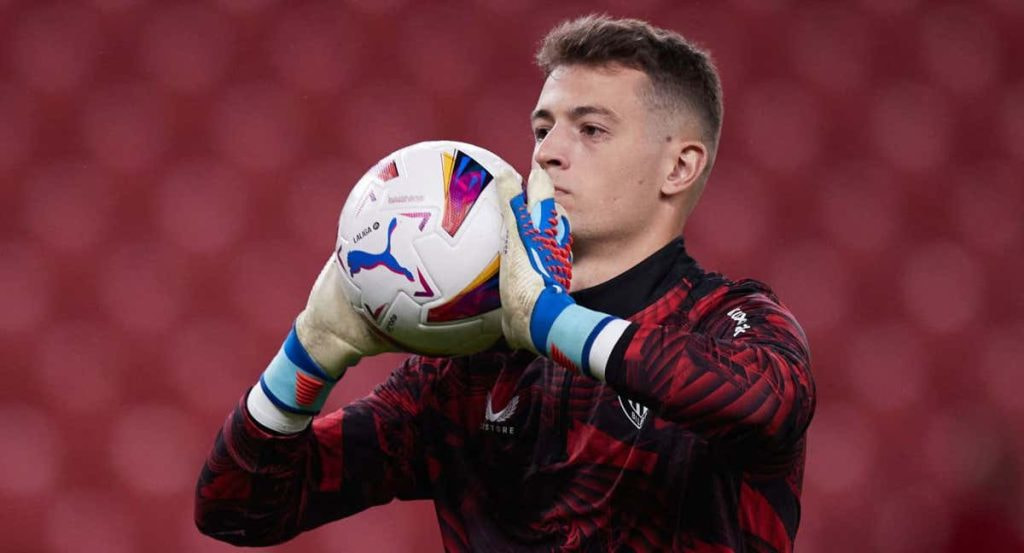 Julen Agirrezabala, durante un partido de la presente temporada.