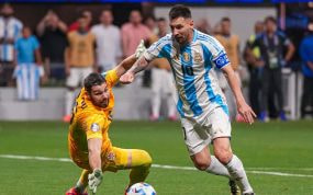 Leo Messi durante un parido de la Copa América con Argentina.