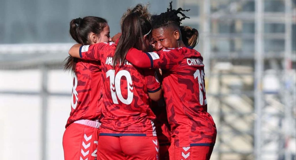 El Levante Las Planas celebrando un gol durante esta temporada