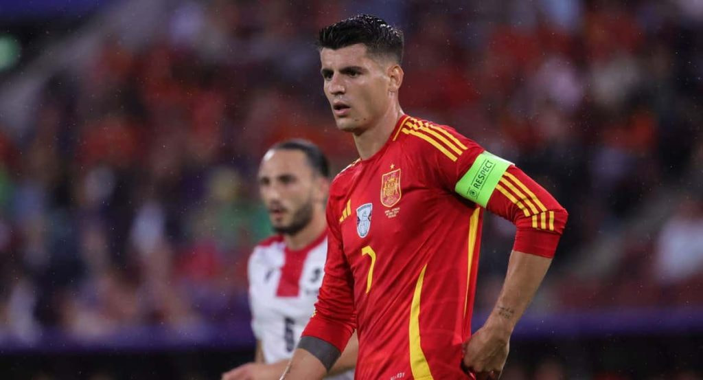 Álvaro Morata, durante un partido de España.