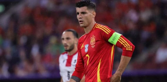 Álvaro Morata, durante un partido de España.