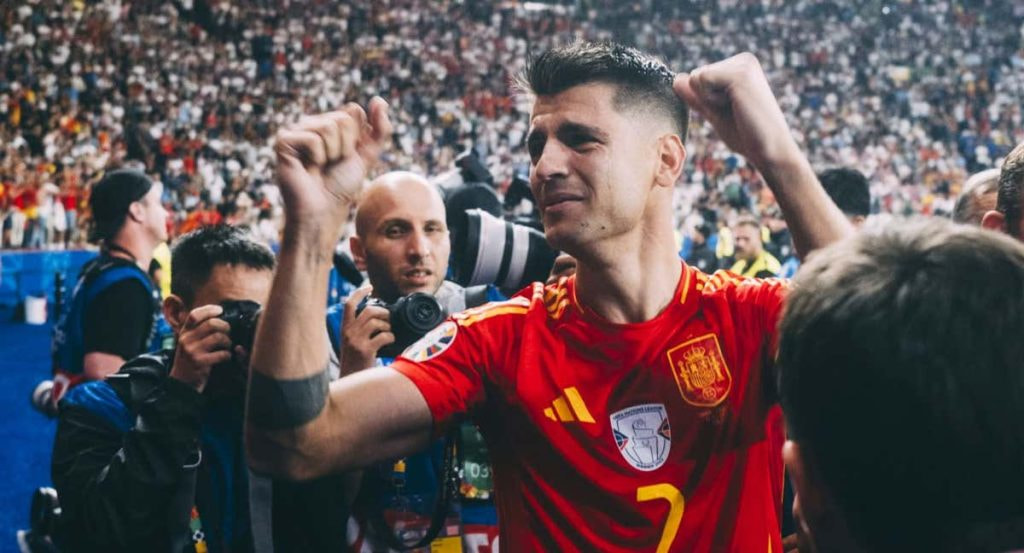 Morata llora tras ganar la Eurocopa.