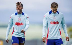Nico y Lamine, en un entrenamiento.
