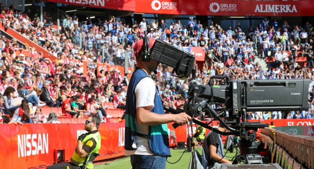 Un cámara en un partido.